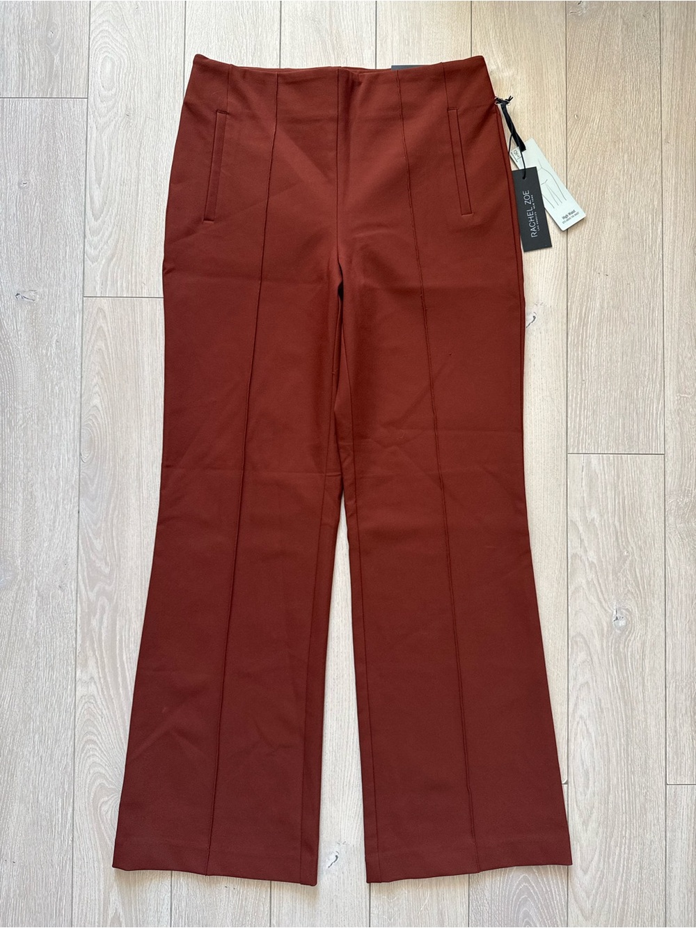 NWT Rachel Zoe Stretchy Ponte Ankle/Kick Flare Pants in Rust Women’s Size 8